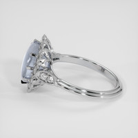 3.06 Ct. Blue Flash Moonstone Ring, 14K White Gold 4