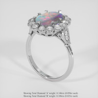 1.75 Ct. Multi Color Opal Ring, 14K White Gold 2