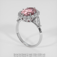 2.74 Ct. Pink Tourmaline Ring, 14K White Gold 2