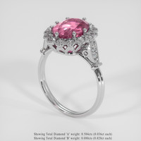 2.90 Ct. Pink Tourmaline Ring, 14K White Gold 2