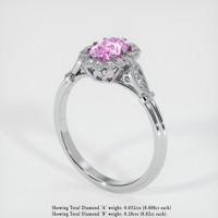 1.09 Ct. Pink Sapphire Ring, 14K White Gold 2