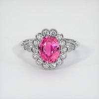 2.03 Ct. Pink Sapphire Ring, 14K White Gold 1