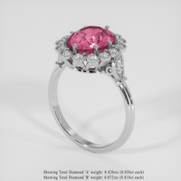 3.26 Ct. Pink Sapphire Ring, 14K White Gold 2