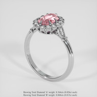 1.54 Ct. Padparadscha Sapphire Ring, 14K White Gold 2