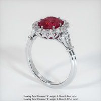 2.55 Ct. Pinkish Red Ruby Ring, 14K White Gold 2