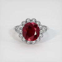 4.16 Ct. Ruby Ring, 14K White Gold 1