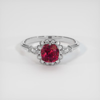 2.06 Ct. Ruby Ring, 14K White Gold 1