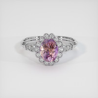 1.57 Ct. Bi Color Sapphire Ring, 14K White Gold 1