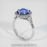 2.58 Ct. Sapphire Ring, 14K White Gold 2