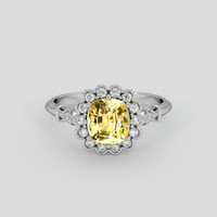 2.00 Ct. Yellow Sapphire Ring, 14K White Gold 1