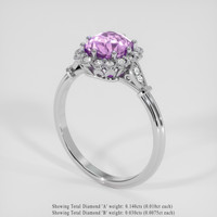 1.35 Ct. Purplish Pink Sapphire Ring, 14K White Gold 2
