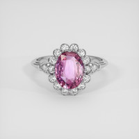 1.98 Ct. Purplish Pink Sapphire Ring, 14K White Gold 1