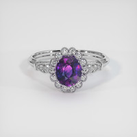 1.13 Ct. Bi Color Sapphire Ring, 14K White Gold 1