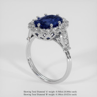 3.25 Ct. Blue Sapphire Ring, 14K White Gold 2