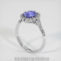 2.57 Ct. Violet Sapphire Ring, 14K White Gold 2