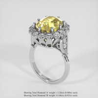11.16 Ct. Yellow Sapphire Ring, 14K White Gold 2