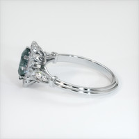 0.98 Ct. Bluish Green Sapphire Ring, 14K White Gold 4