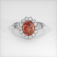 2.58 Ct. Orangish Brown Sapphire Ring, 14K White Gold 1