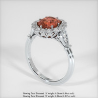 2.58 Ct. Orangish Brown Sapphire Ring, 14K White Gold 2