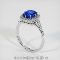 2.78 Ct. Sapphire Ring, 18K White Gold 2