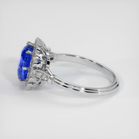 3.07 Ct. Blue Sapphire Ring, 18K White Gold 4