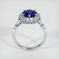 2.00 Ct. Blue Sapphire Ring, 18K White Gold 3