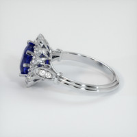 2.00 Ct. Blue Sapphire Ring, 18K White Gold 4