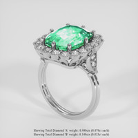 6.14 Ct. Emerald Ring, 18K White Gold 2