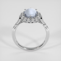 3.06 Ct. Blue Flash Moonstone Ring, 18K White Gold 3