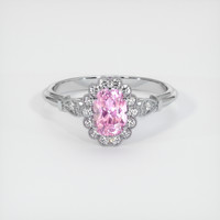 1.09 Ct. Pink Sapphire Ring, 18K White Gold 1