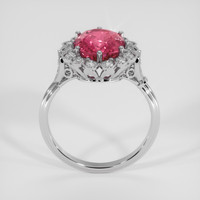 3.10 Ct. Reddish Pink Sapphire Ring, 18K White Gold 3