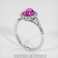 2.02 Ct. Pink Sapphire Ring, 18K White Gold 2