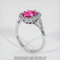 2.03 Ct. Pink Sapphire Ring, 18K White Gold 2
