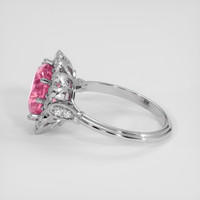 3.26 Ct. Pink Sapphire Ring, 18K White Gold 4