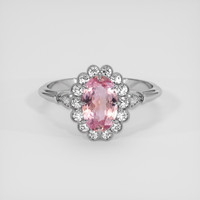 1.54 Ct. Padparadscha Sapphire Ring, 18K White Gold 1