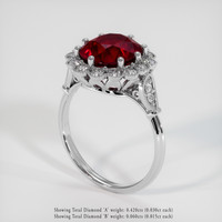 4.16 Ct. Ruby Ring, 18K White Gold 2