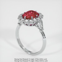 3.17 Ct. Ruby Ring, 18K White Gold 2