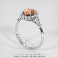 1.85 Ct. Padparadscha Sapphire Ring, 18K White Gold 2