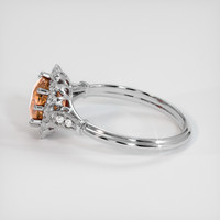 1.85 Ct. Padparadscha Sapphire Ring, 18K White Gold 4