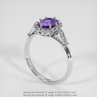 1.15 Ct. Bi Color Sapphire Ring, 18K White Gold 3