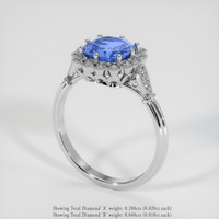 2.51 Ct. Blue Sapphire Ring, 18K White Gold 2