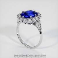 3.07 Ct. Sapphire Ring, 18K White Gold 2