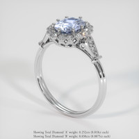 1.32 Ct. Bi Color Sapphire Ring, 18K White Gold 2