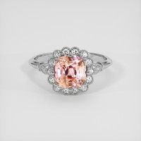 2.33 Ct. Padparadscha Sapphire Ring, 18K White Gold 1