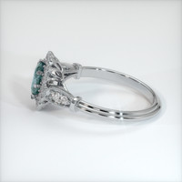 0.98 Ct. Bluish Green Sapphire Ring, 18K White Gold 4
