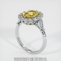 1.99 Ct. Yellowish Brown Sapphire Ring, 18K White Gold 2