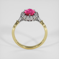 1.03 Ct. Pinkish Red Ruby Ring, 14K White & Yellow 3