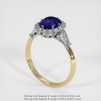1.77 Ct. Blue Sapphire Ring, 14K White & Yellow 2