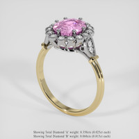 1.82 Ct. Pink Sapphire Ring, 14K White & Yellow 2
