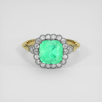 1.89 Ct. Emerald Ring, 18K White & Yellow 1